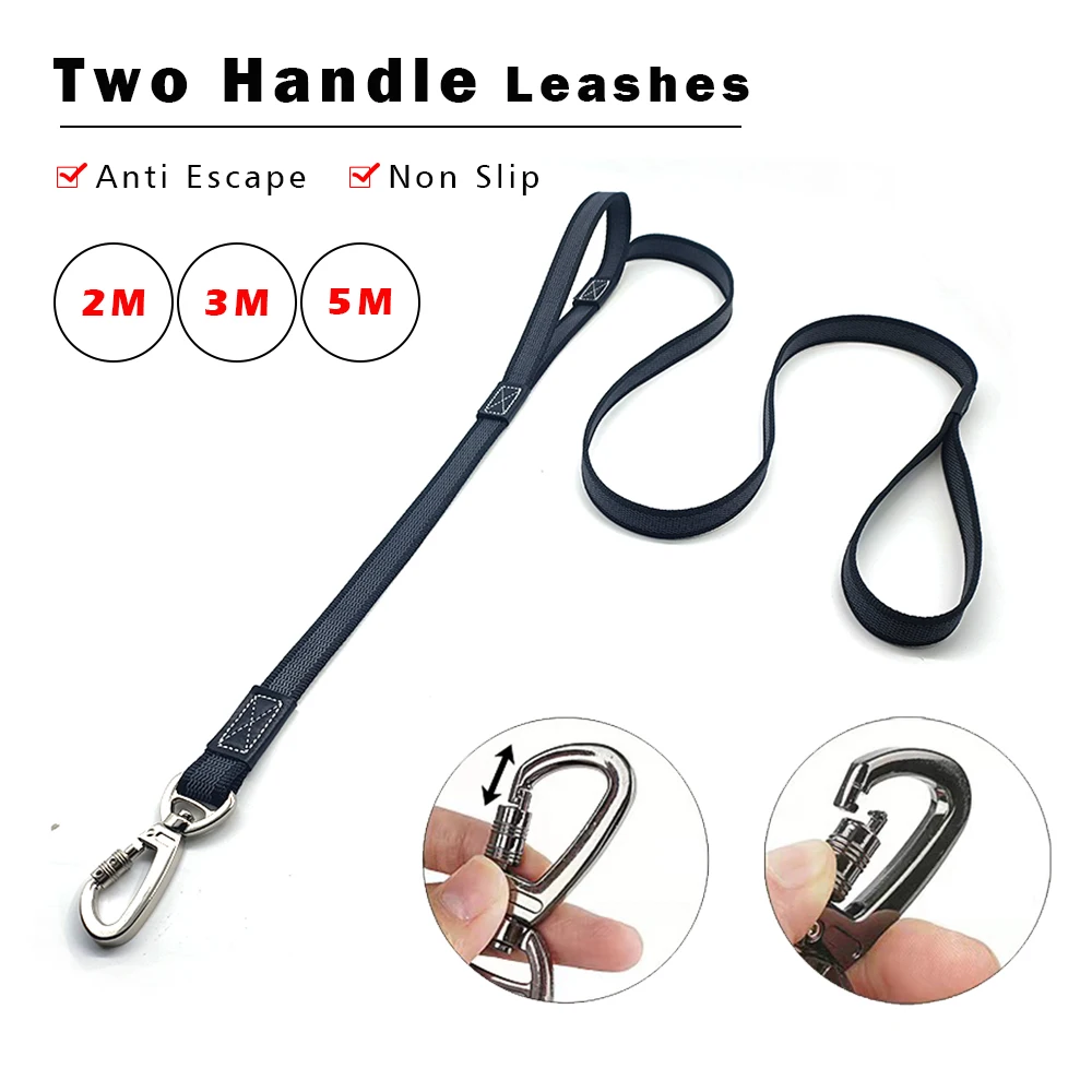 Big Dog Leash 2M 3M 5M Anti Escape Dual Handles Pet Straps 1.6M Non Slip Rubber Rope 2 3 5 Meters 1005010612114730
