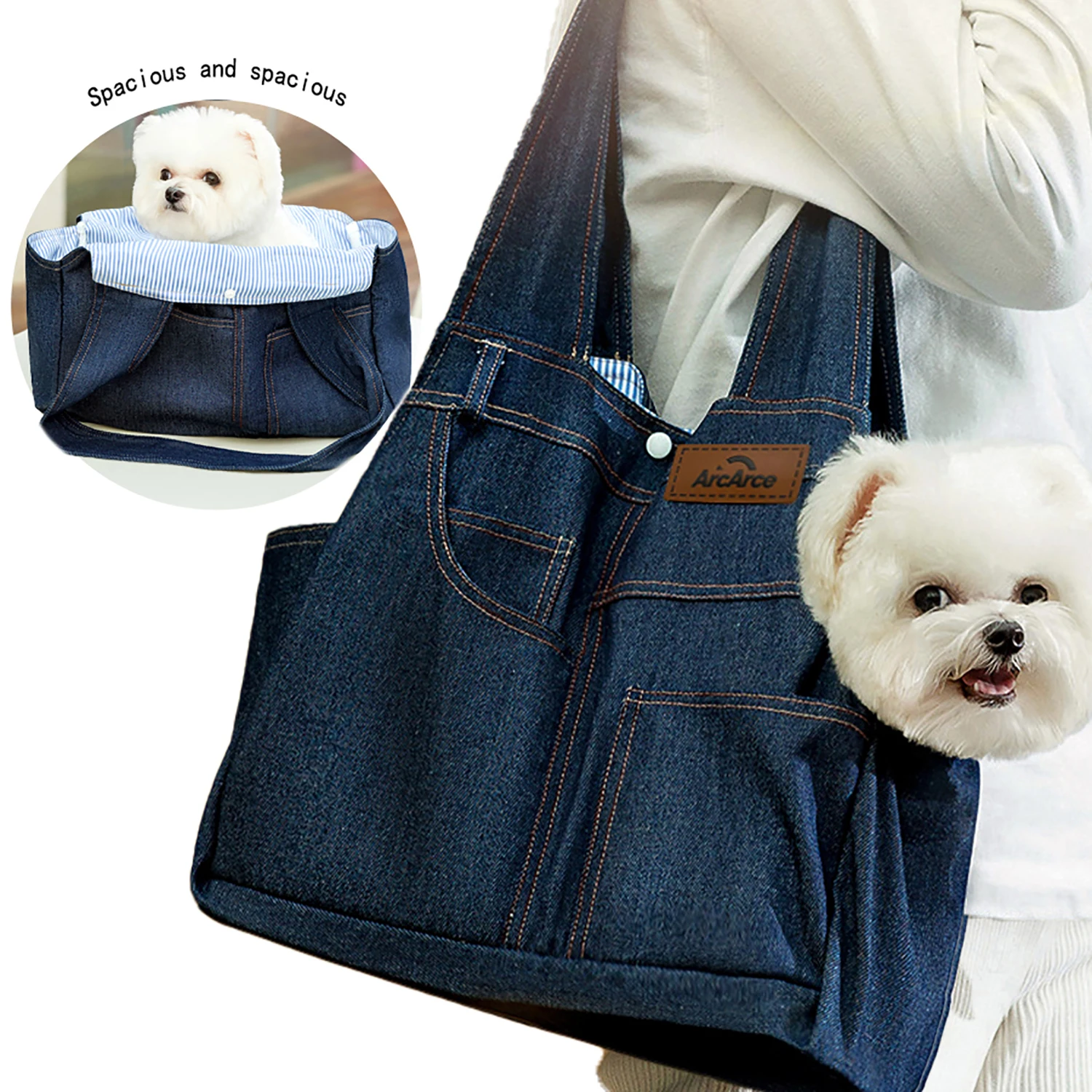 Cowboy Pocket Dog Out Bag Carry Handbag Crossbody Shoulder Bag Teddy Cat Bag Pet Bag Kitty Teddy 1005010615995142