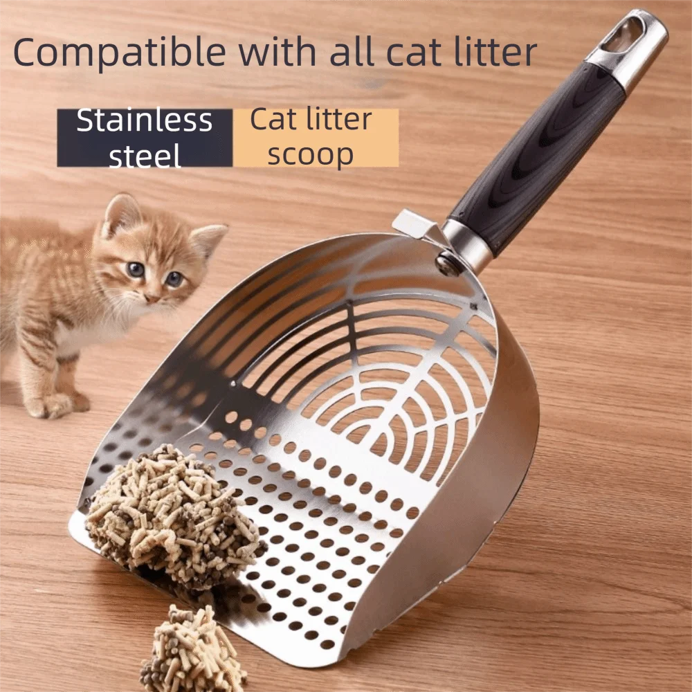 Stainless Steel Cat Litter Scoop Deep Shovel Long Handle Pet Waste Shovel Sturdy Mesh with Hanging 1005010619286134