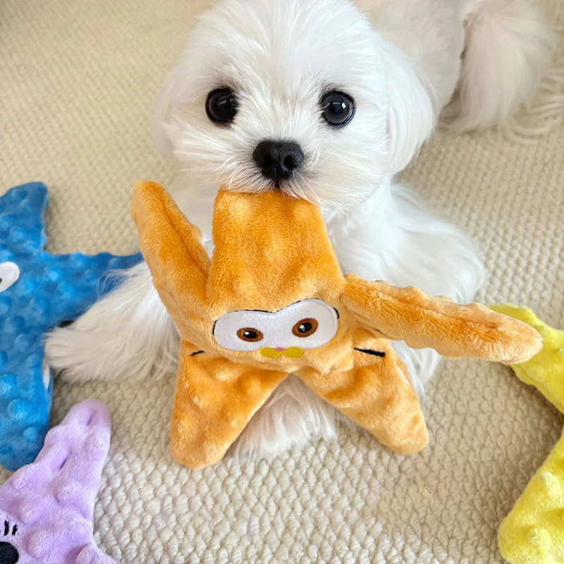 Starfish Squeaky Plush Dog Toy Treat-Dispensing Puzzle Sniffing Game for Mental Stimulation 1005010621613347