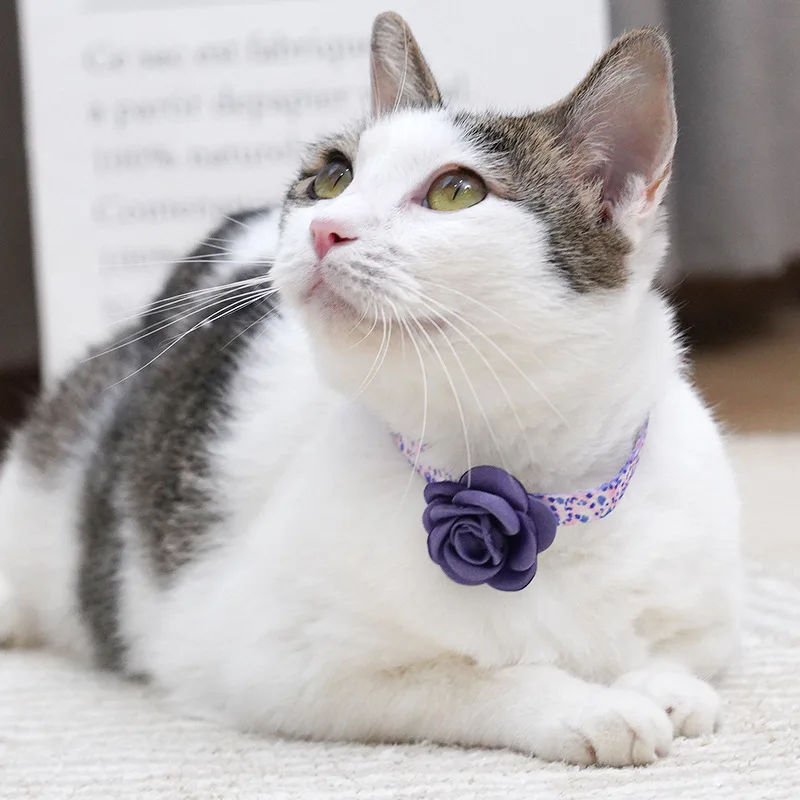 Adjustable Camellia Flower Pet Collar for Cats & Small Dogs, Cute Fashionable Pet Necklace Accessory 1005010621885496