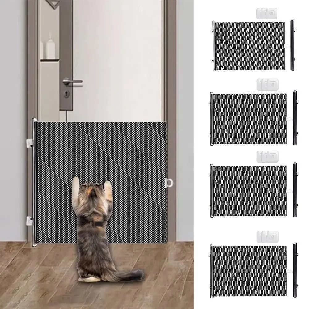 Retractable Pet Fence Barrier Folding Easy Installation Baby Safe Guard Door with Universal Hooks 1005010623628157