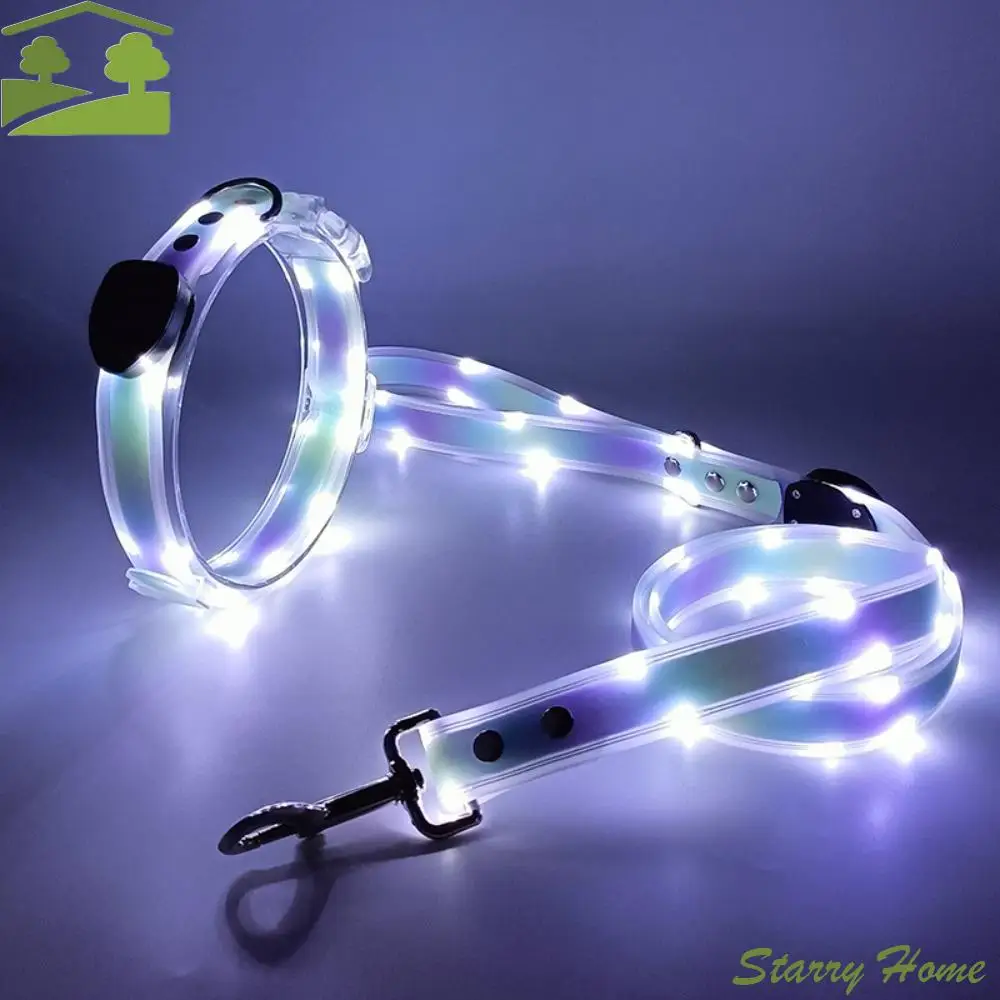 Glowing Dog Collar Leash Rechargeable Adjustable Dog Led Light Collar Weather Proof Anti-lost 1005010625993771