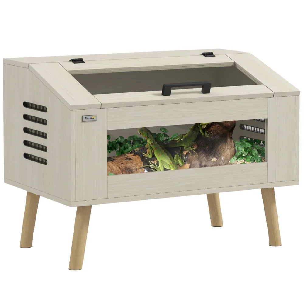 Reptile Terrarium 29 Gallon Top Opening Reptile Tank, For Snakes Lizard Chameleons Hamsters Gerbils 1005010628076889