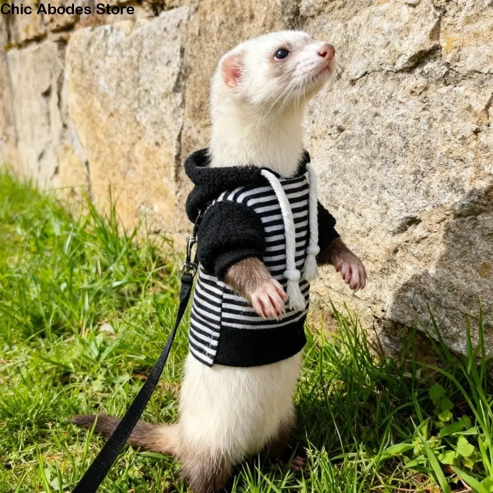 Elastic Ferret Hoodie Cozy Soft Ferret Pullover Stylish Drawstring Thick Fleece Hamster Coat 1005010631621559