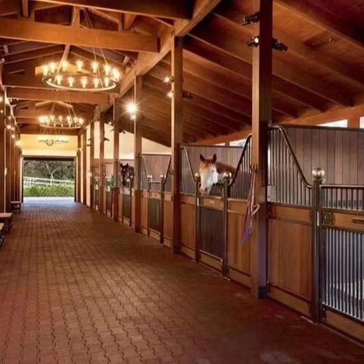 Powder Coated Horse Box Prefab Horse Shelter with Optional Feeder Horse Stall Fronts 1005010633498642