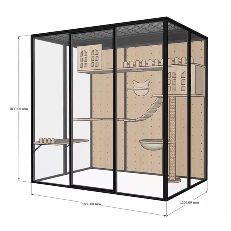 Catio Indoor Enclosure Large Window Cat House Walk in Kitty Cage Aluminum Profiles Pet Cage 1005010633576937