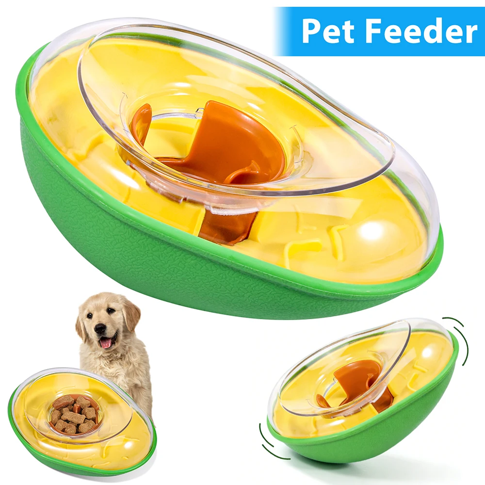 Dog Treat Dispenser Toy Avocado Non Spill Treat Dispensing Wobble Toy Interactive Pet Slow Feeder 1005010634402215