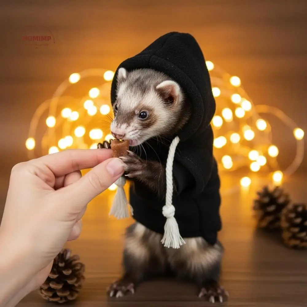 Lizard Jacket Elastic Ferret Hoodie Thick Fleece Soft Pullover Stylish Drawstring Cozy Pet Striped 1005010634563278