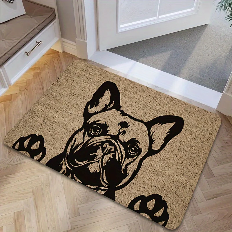 Modern French Bulldog Door Mat – Flannel, Thick Pile 1005010634689481
