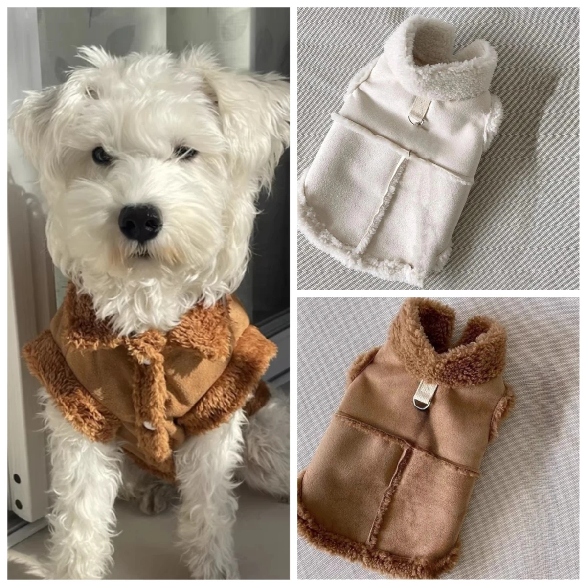 Classic Fleece-Lined Dog Vest, Winter Warm Jacket for Dogs, Cozy Traction Apparel for Chihuahua 1005010635245592