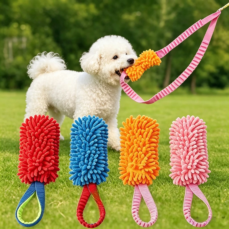 Dog Plush Toy Grinding Teeth Bite-resistant Pet Toy Dog Training Pulling Rope Toy Colorful Rope 1005010636417161