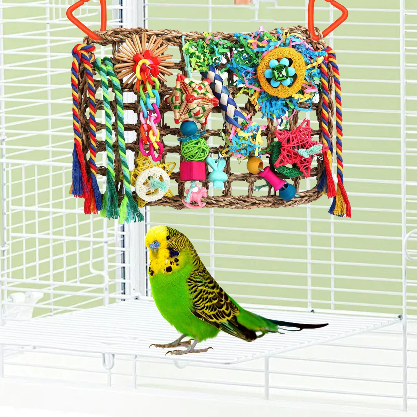 Bird Foraging Wall Toys with Various Hanging Hook Chewing Toy Climbing for Finches Budgie Cockatiel 1005010638088876