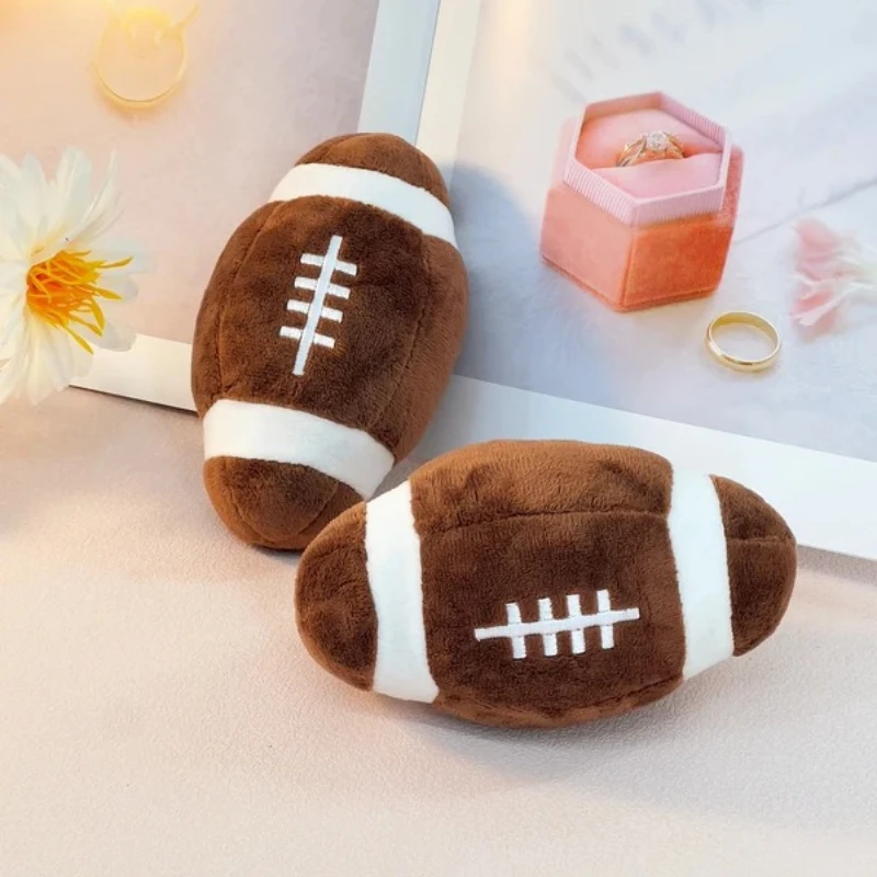 Squeaky Football & Rugby Dog Toy: Interactive Puppy Training Chew Toy Teething Relief and Playtime 1005010640734261