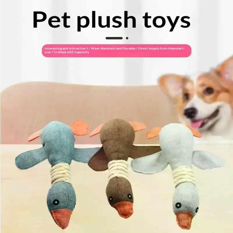 30cm Pet Mallard Duck Dog Toy For Big Chewers Dog Squeaky Goose Puzzle Training Toys Cute Soft Dog 1005010641354817