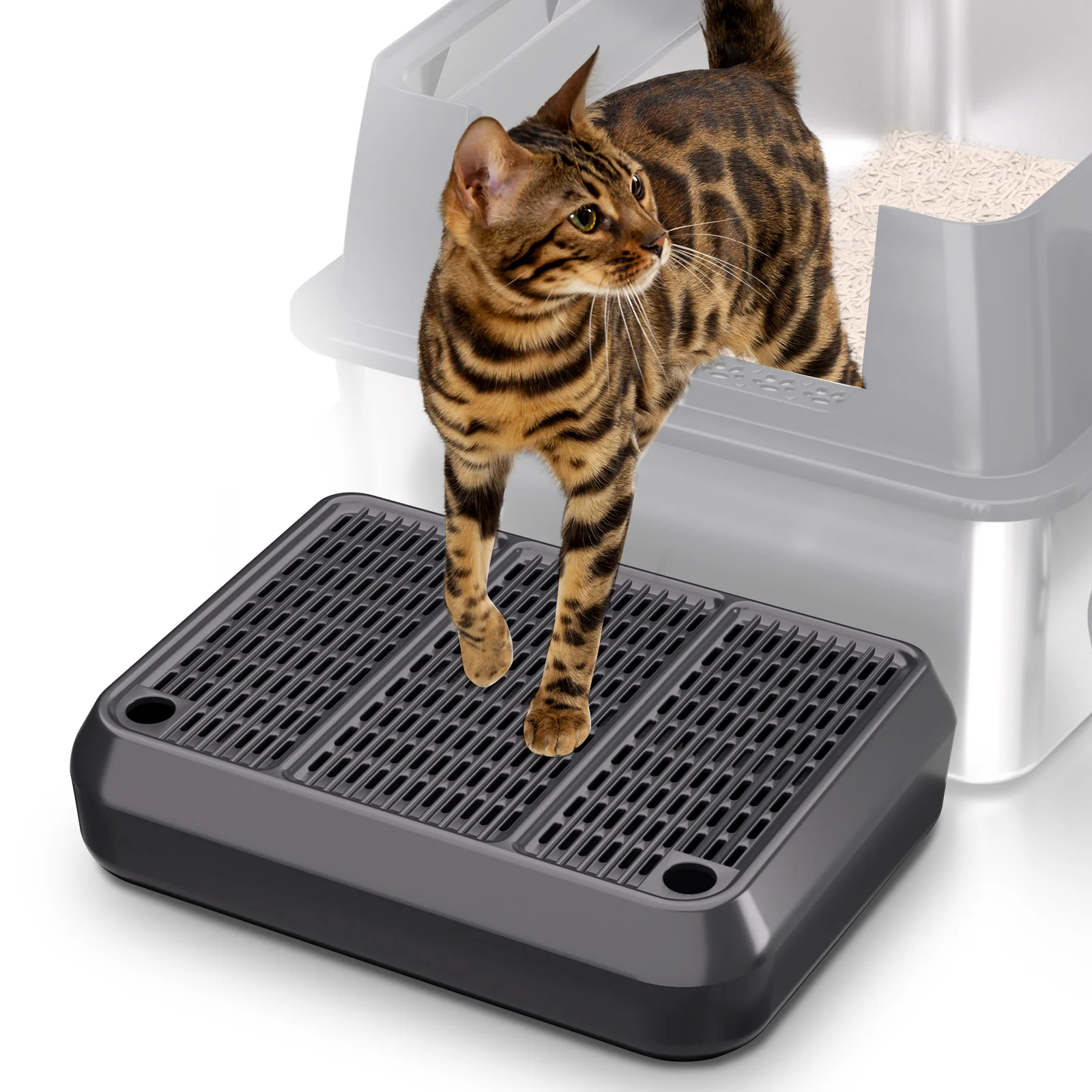 Elevated Litter Box Ramp/Steps for Kittens & Old Cats 1005010641896916