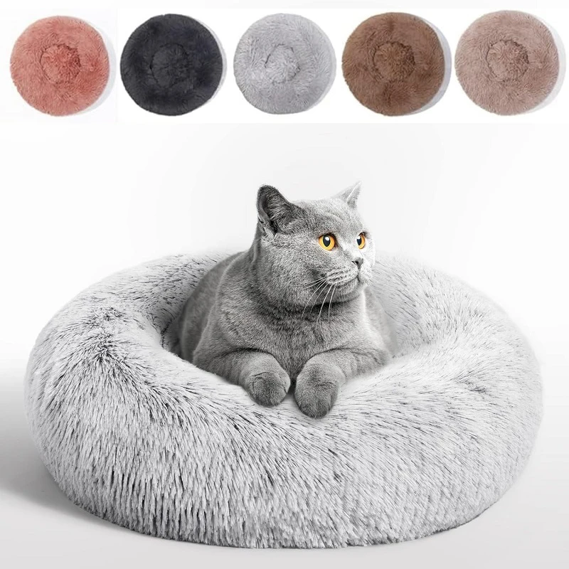 Cat Bed Round Autumn And Winter Soft Plush Pet Bed Dog Sofa Bed Plush Comforter Nest Shell Cat Nest 1005010642065478