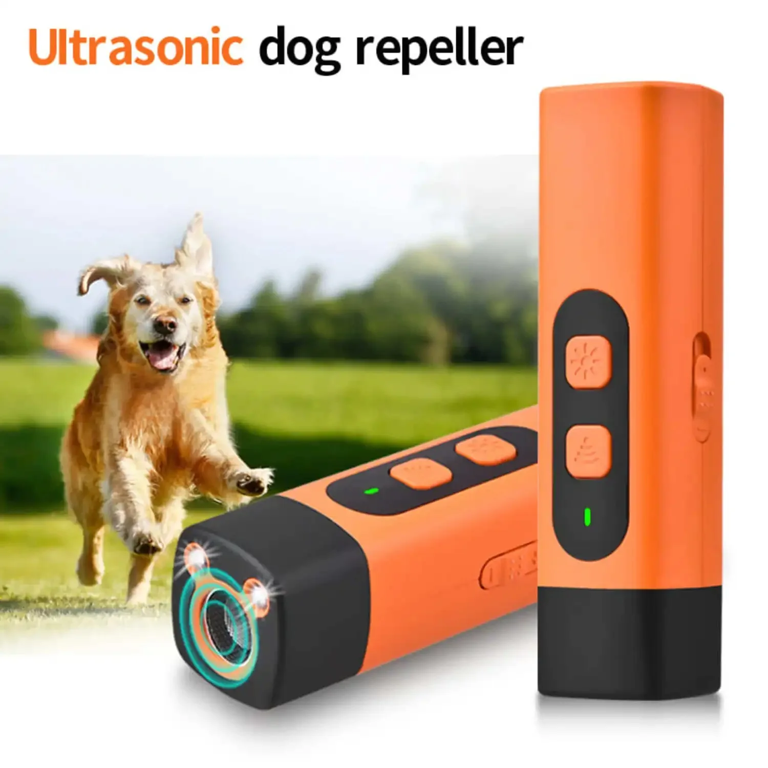Ultrasonic Dog Bark Deterrent Rechargeable LED Flashlight Pet Training Anti Bark Device for Dogs 1005010643840955