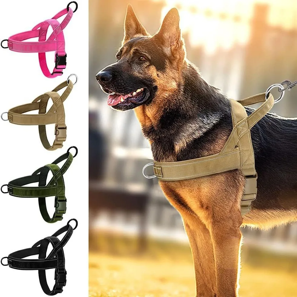 Explosion-Proof Tactical Harness Dog Traction Large Dog Collar Vest Style Golden Retriever Dog 1005010644411096