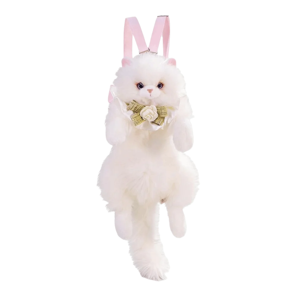 New Realistic Cat Simulated Puppet Cat Backpack Soft Fluffy Cute Cartoon Cat Backpack Shoulder Bag 1005010645205100