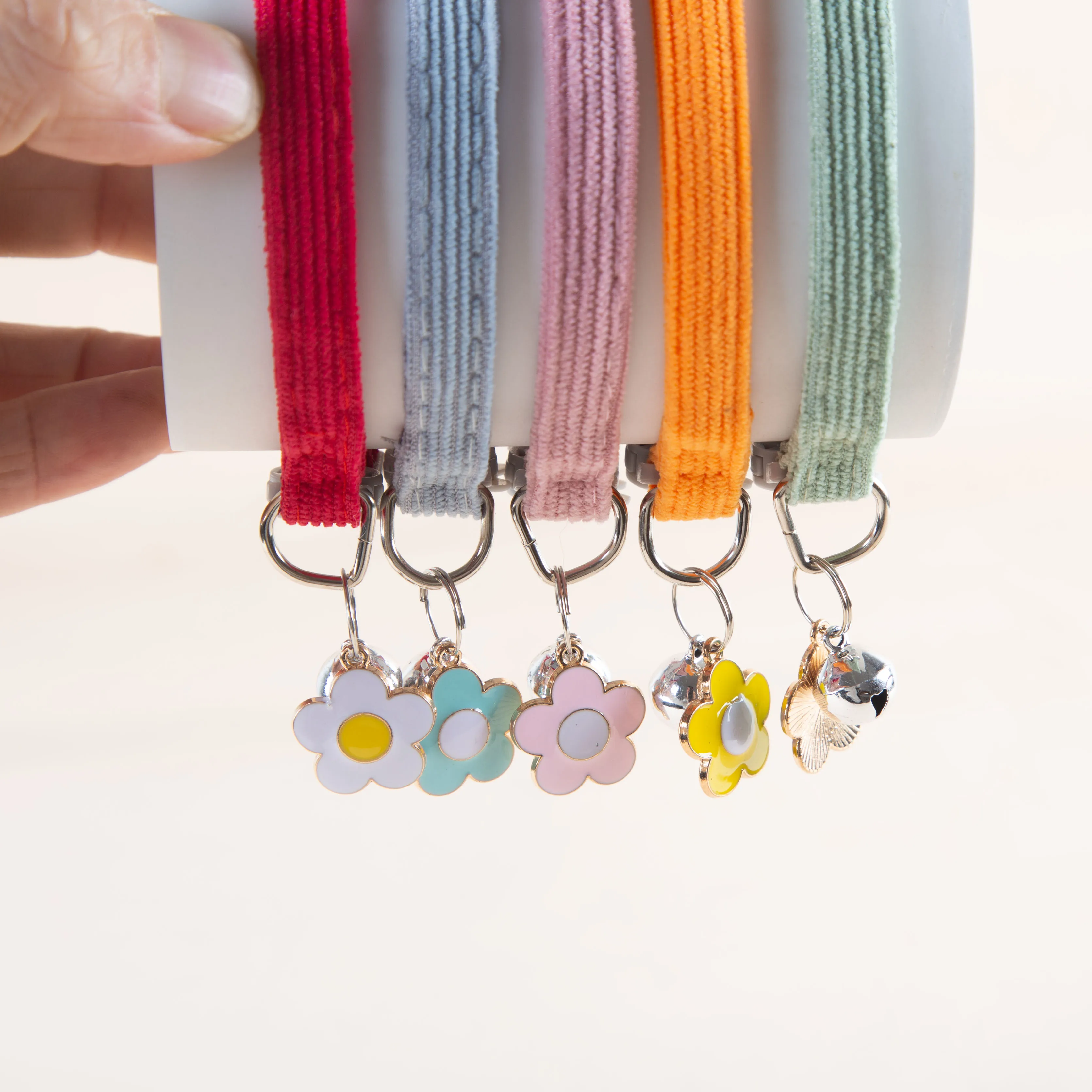 Adjustable Cat Collar with Bell, Safety Snap Hook, Polyester Material (5 Pack) 1005010654261487