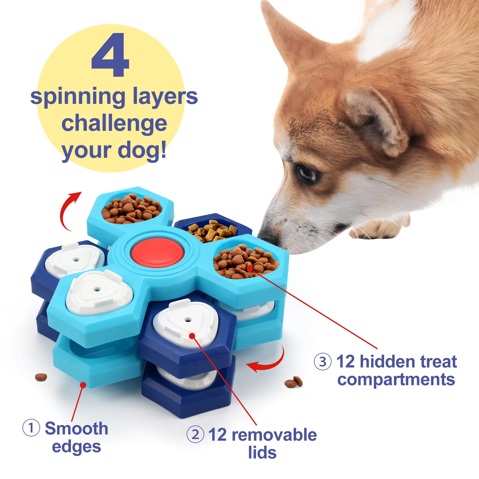 Dog Puzzle Toys Dog Training Boredom Interactive Puzzle Feeding Toys Slow Food Tray Pet Feeding 1005010658858095