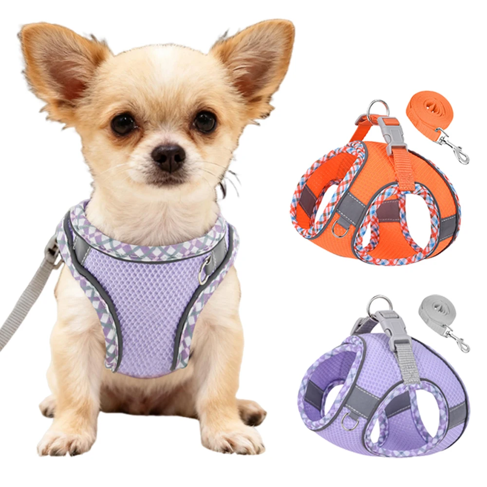 New Arrivals Cat Dog Harness and Leash Set Reflective Breathable Pet Vest Harnesses for Small Dogs 1005010658966426