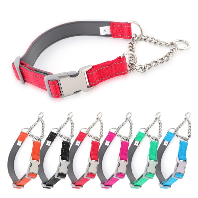 Dogs Collar Dog Choker Adjustable Dog Chain Reflective Nylon Fabric Pet Collars for Small Medium 1005010660734380