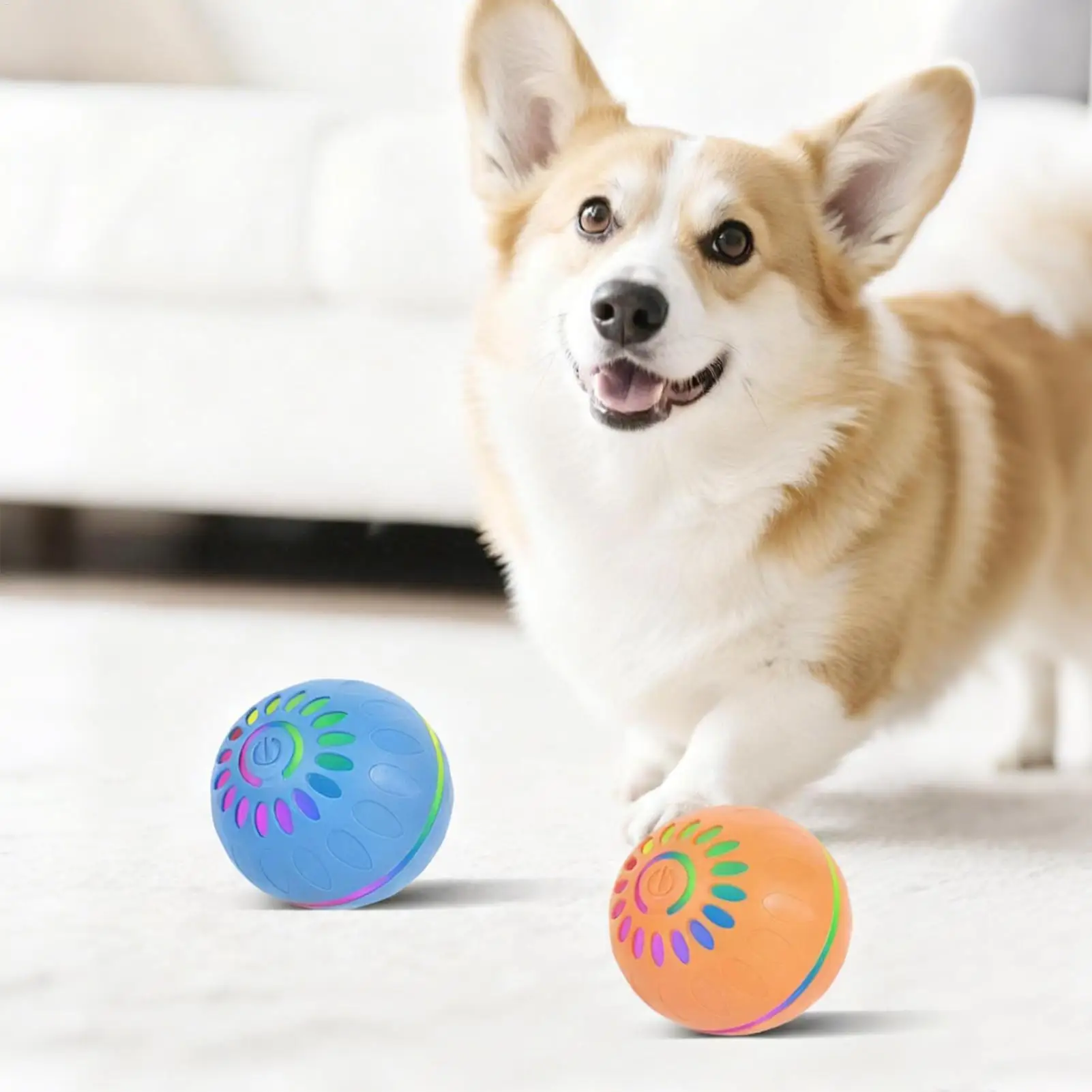 Dog Toy Ball Interactive Rolling Ball Auto Moving Dog Toy Two Modes Rechargeable Automatic Ball Pet 1005010661223651