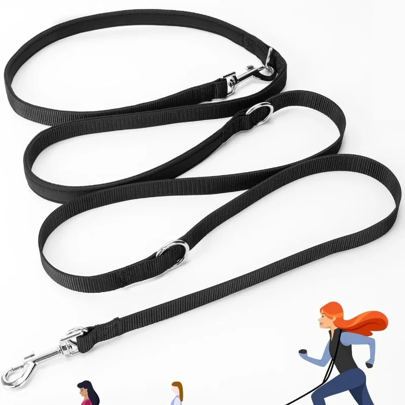 Crossbody Dog Leash Versatile Crossbody Waist Leash with 3 Rings Puppy Walking Leash Reflective 1005010661570228