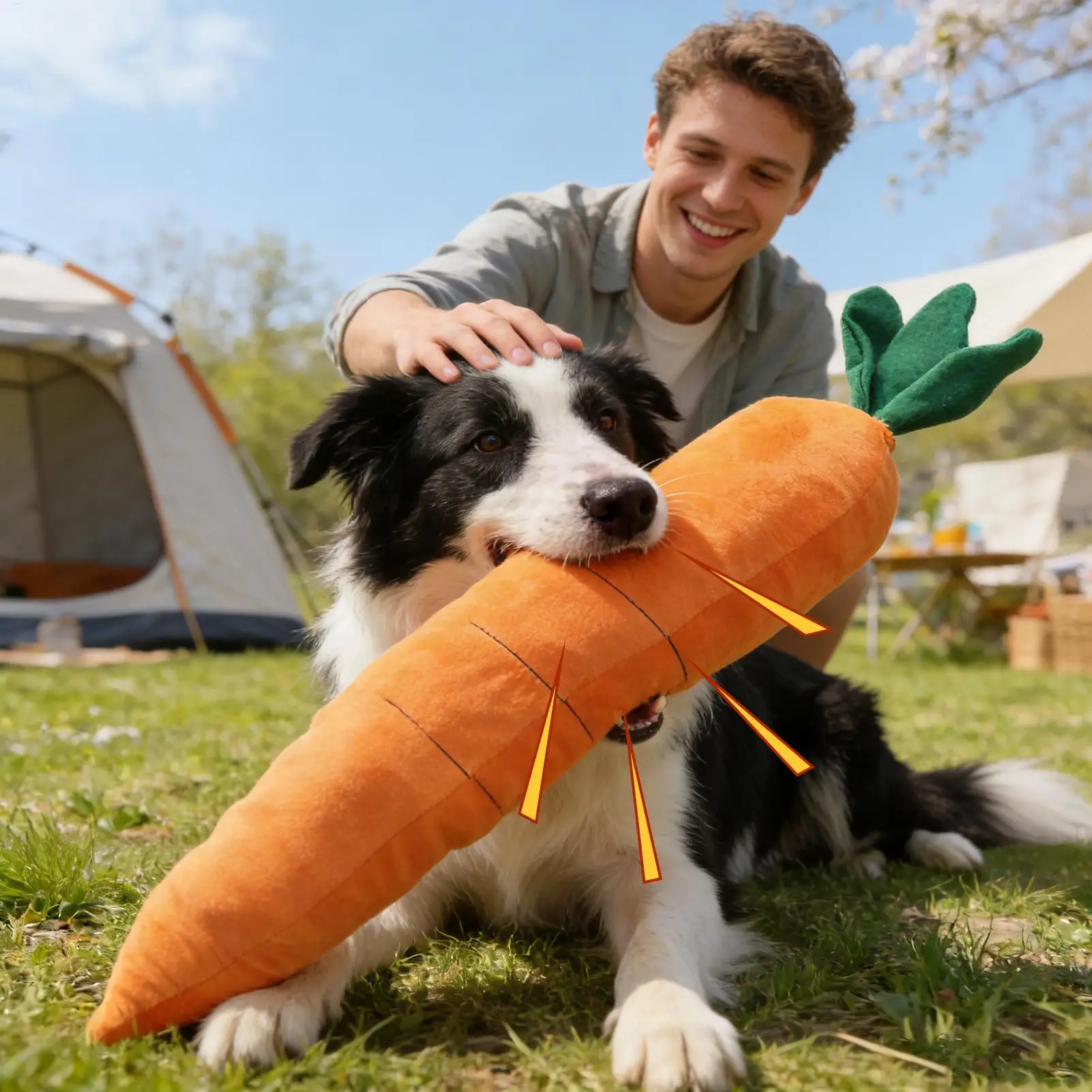 Dog Chew Toy Bite Resistant Plush Carrot Calming Chewing Toy for Dogs Puppy Teething Anxiety Relief 1005010665633082