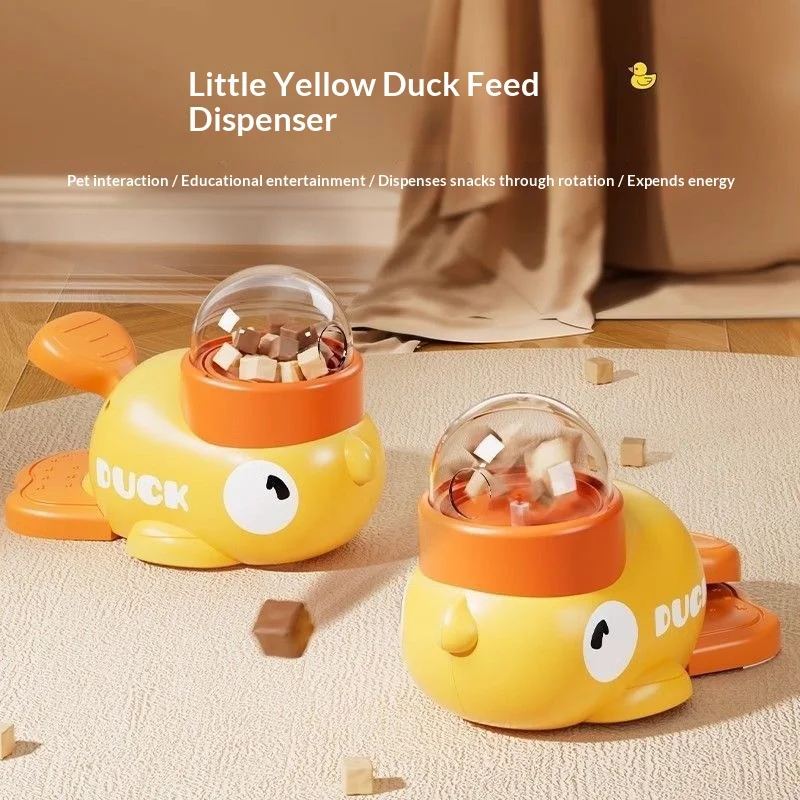 Pet Toys Automatic Feeder Cat Toy Freeze Dried Launcher Dog Chew Toy Duck Dispenser Interactive Pet 1005010666421098