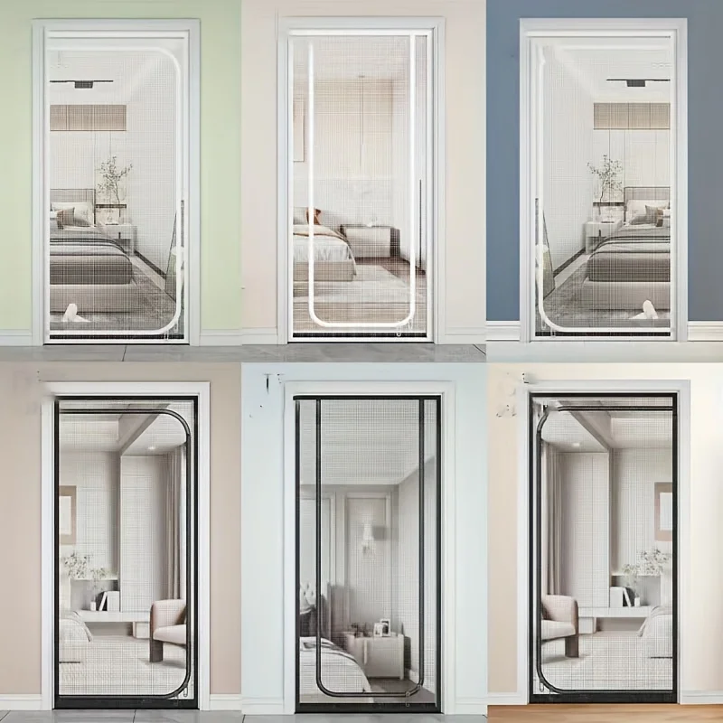 Durable Cat-Proof Screen Door, Easy Adhesive Installation, Double Zippers for Quick Entry and Exit 1005010668060518