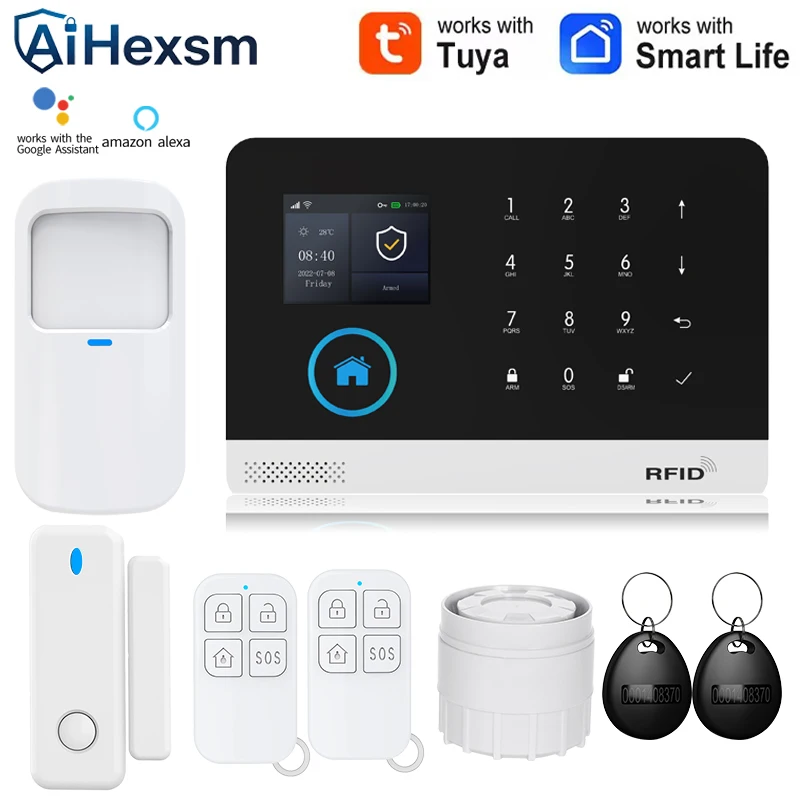 433MHz 103 GSM Wireless Alarm Upgrade Pet Motion Sensor WiFi Alarm System for Home Burglar Security 1005010668212619