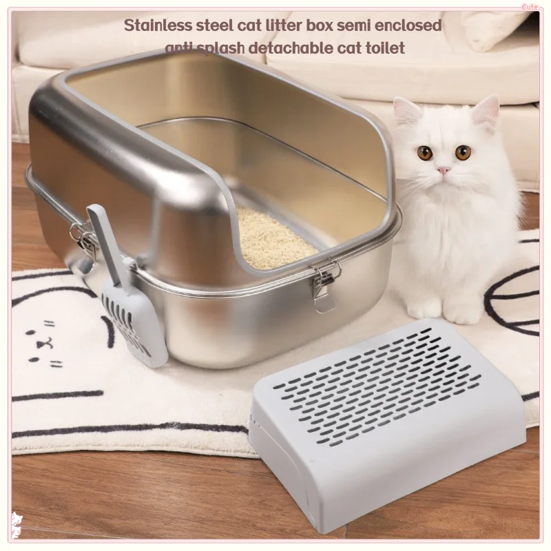 Stainless Steel Cat Litter Box, Rust Proof, Scratch Resistant, Wear-Resistant, Fully Enclosed 1005010670492295