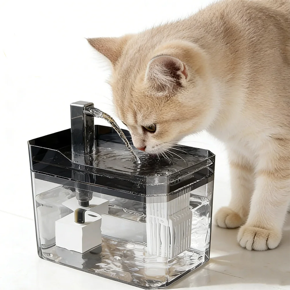 Cat Water Fountain Auto Filter USB Water Dispenser Live Circulation Filter Pet Drinker Quiet (1.5L) 1005010671298289