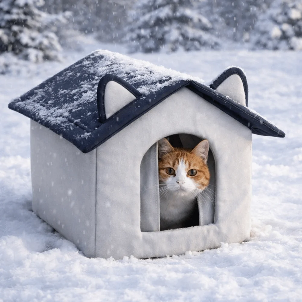 Warm Outdoor Cat House Waterproof Windproof Insulated Pet Shelter Enclosed Design Moisture-Proof 1005010672194329