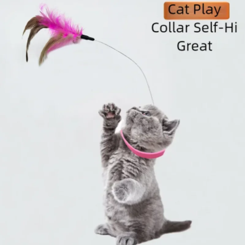 Interactive Feather Bell Cat Toy with New Collar Self-Entertainment Pet Supplies for Cats Neck 1005010672718176