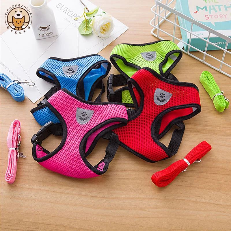 Dog Vest Walking Leash for Puppy Dog Cat Collar Polyester Adjustable Mesh Dog for Small Medium Pet 1005010674854736