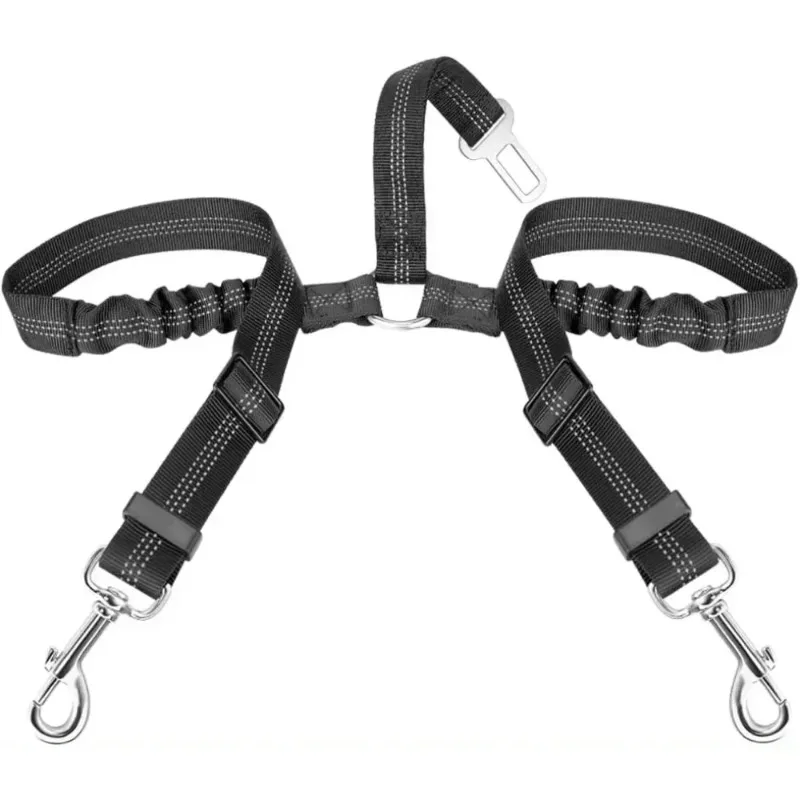 For Small Large Dogs Adjustable Reflective Elastic Lead Puppy Travel Car Safety Rope French Bulldo 1005010676452220
