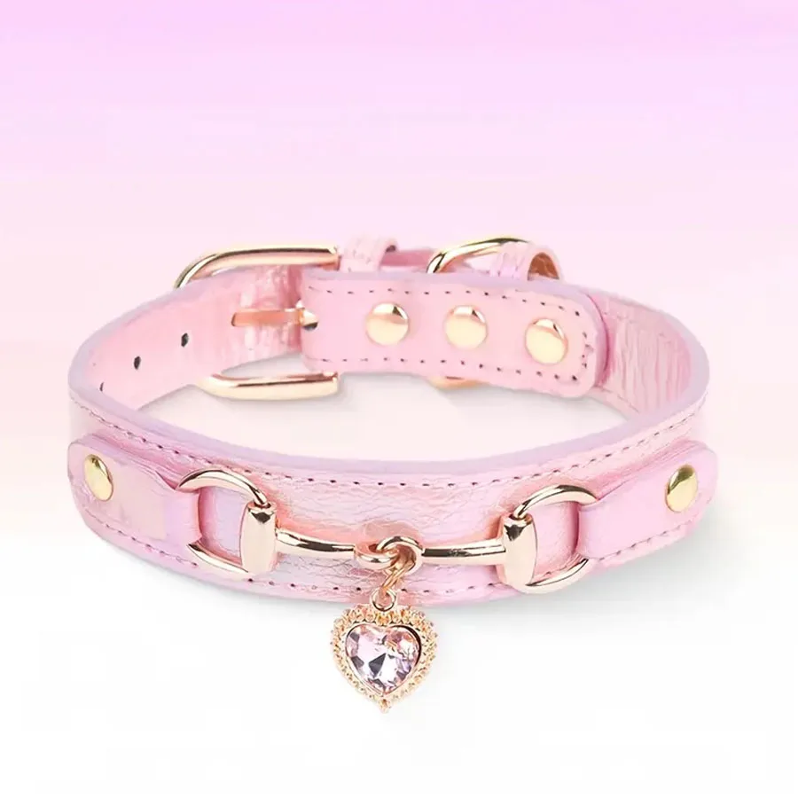DC003 1Pc PU Leather Delicate Pet Dog Collar 1005010676935876