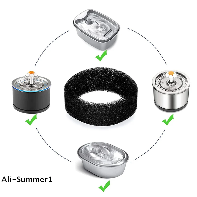 4PCS Pet Fountain Filter Pet Water Round Filter Foam For Cat Drink Fountain Cat Water Sponge Filter 1005010678979014