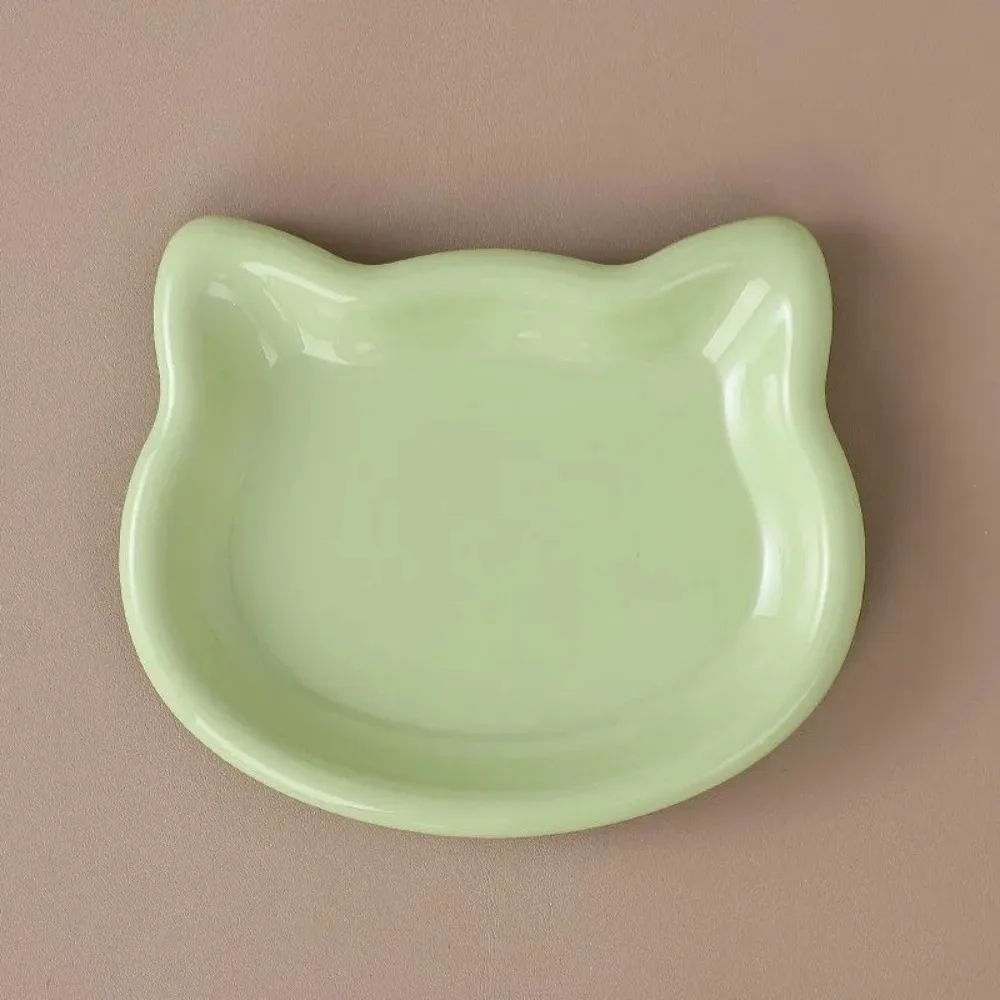 Cute Cat Shape Cat Bowl Non-slip Anti-Fall Flip Cat Food Bowl Plastic Pet Food Dish Pet Feeding 1005010684036610