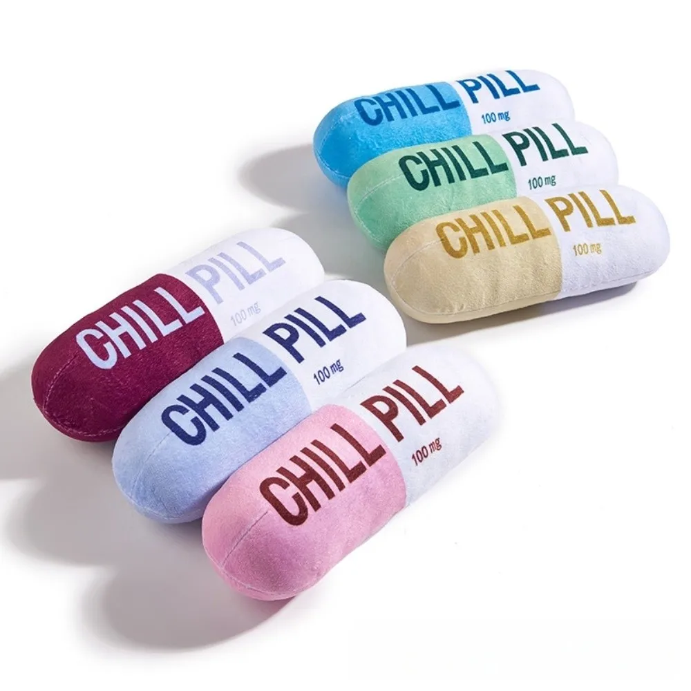 New Pill-Shaped Puppy Toy Soft Interactive Dog Chew Toy Colorful Bite-Resistant Stuffed Pet Toy 1005010684435718