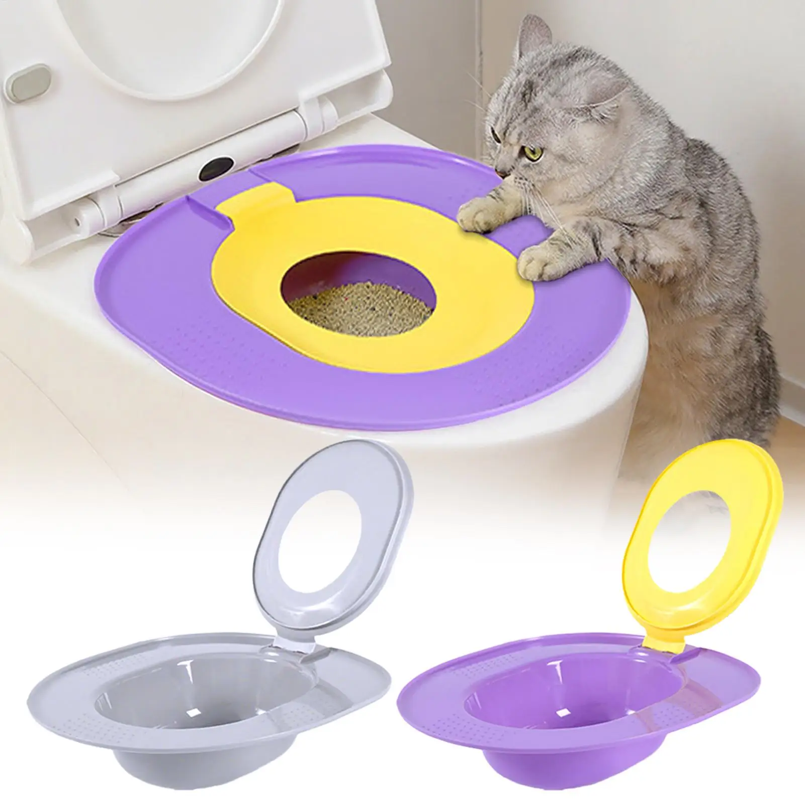 Cat Toilet Training Kit Reusable rinal Seat Potty Litter Box Trainer Pet Potty Training Seat Pet 1005010690482555