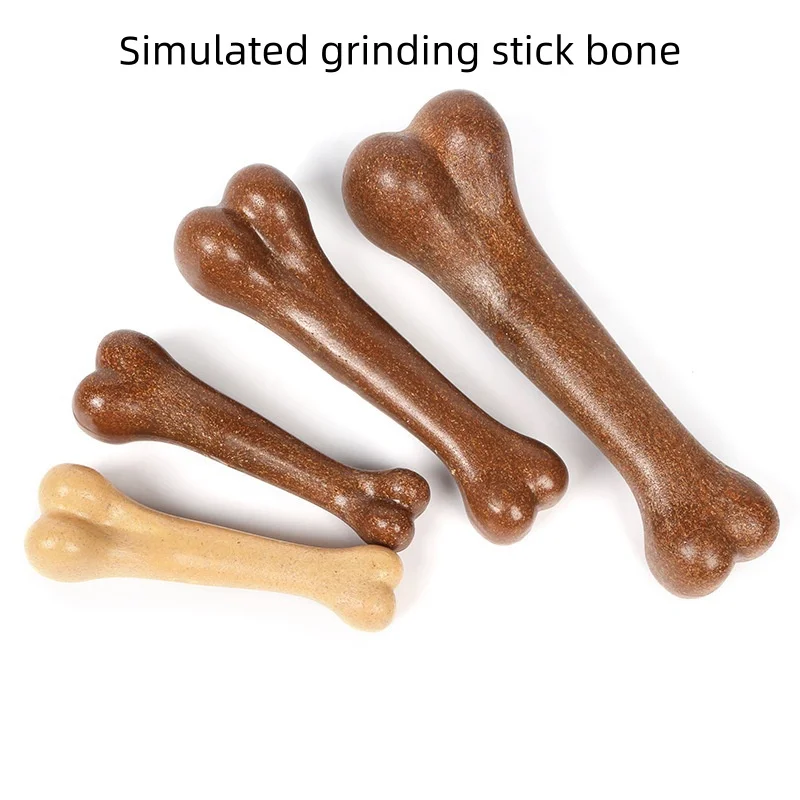 Dog Durable Beef Flavored Chew Toy, Bone Shaped Dog Interactive Play Toy 1005010693856252