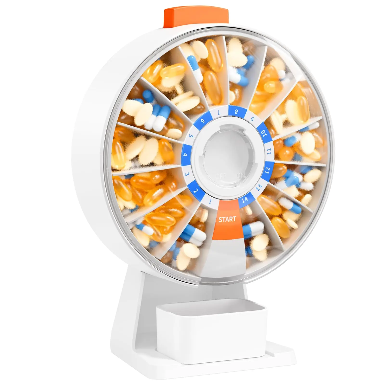 Pill Dispenser Daily, Large Pill Organizer with Wall-Mounted or Standing Use, 14 Days Pill Box 1005010694658731