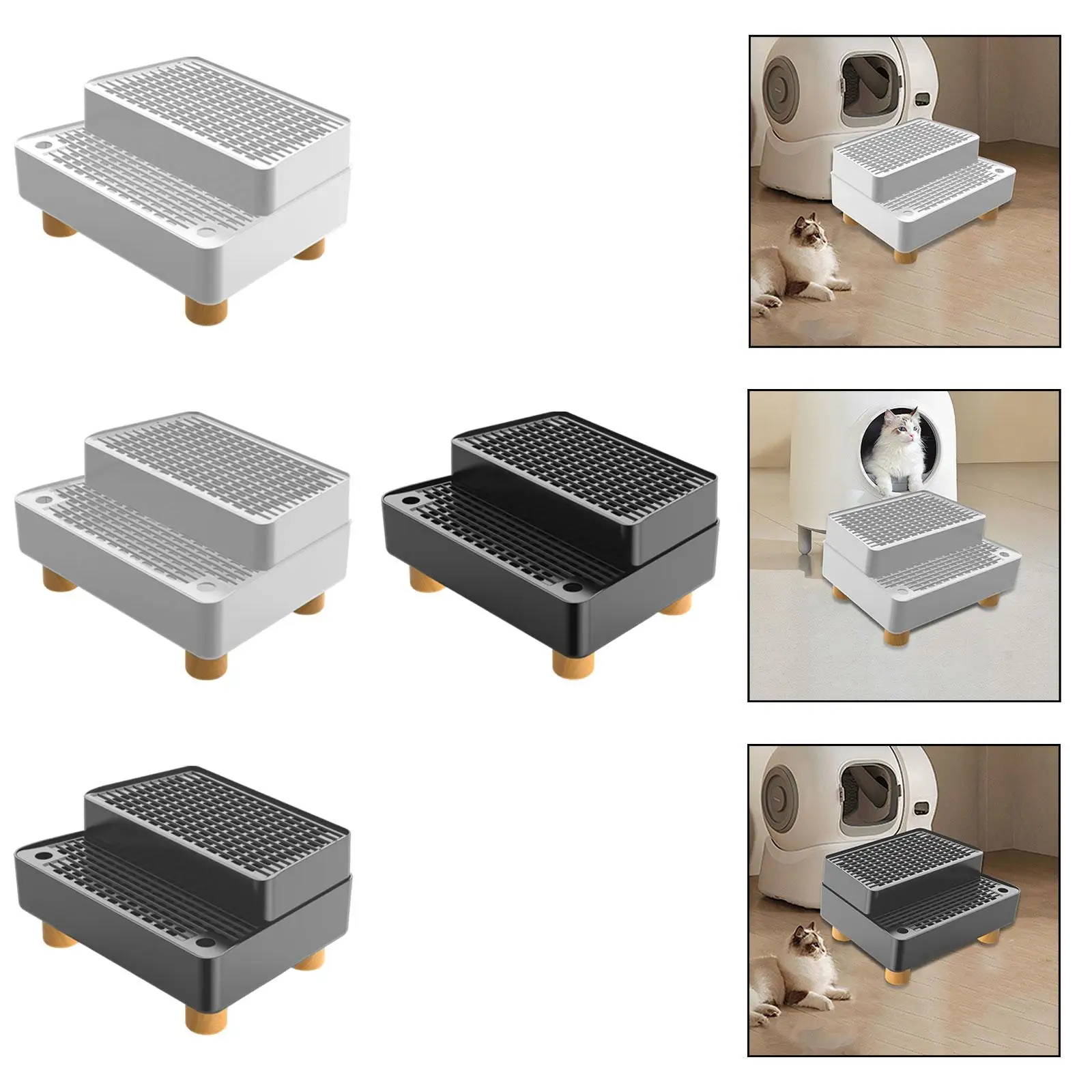 Cat Litter Step Ramp Leakproof Footboard Double Layer Non Slip Removable Pad for Cat Condo and 1005010696784282