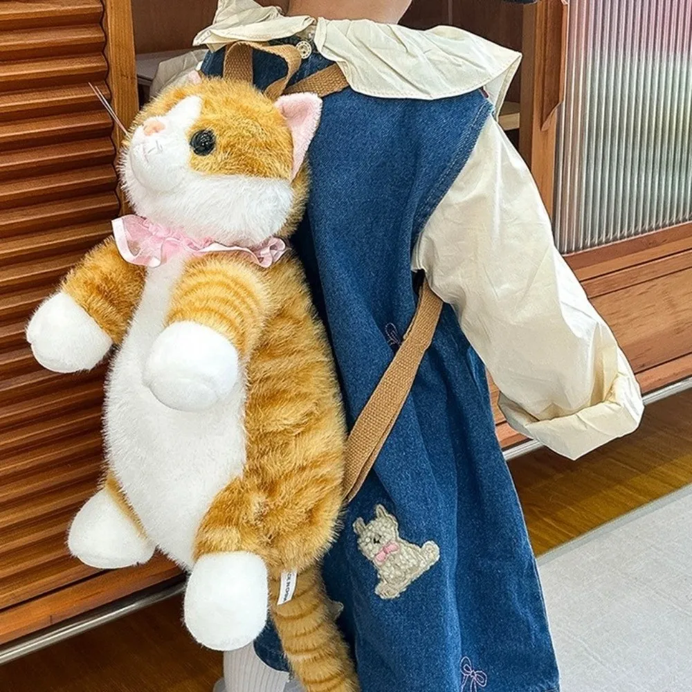 Soft Realistic Cat Backpack Kawaii Cartoon Simulated Puppet Daypack Fluffy Anime Stuffed Animals 1005010696977305