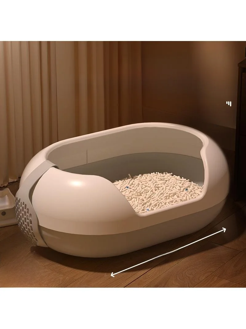 Extra Large Semi-Enclosed Litter Box Anti-Odor Splash-Proof Capsule Cage Toilet for Kittens And 1005010697058435